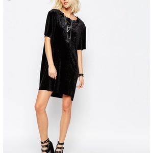 ASOS / Cheap Monday crushed velvet T-shirt dress